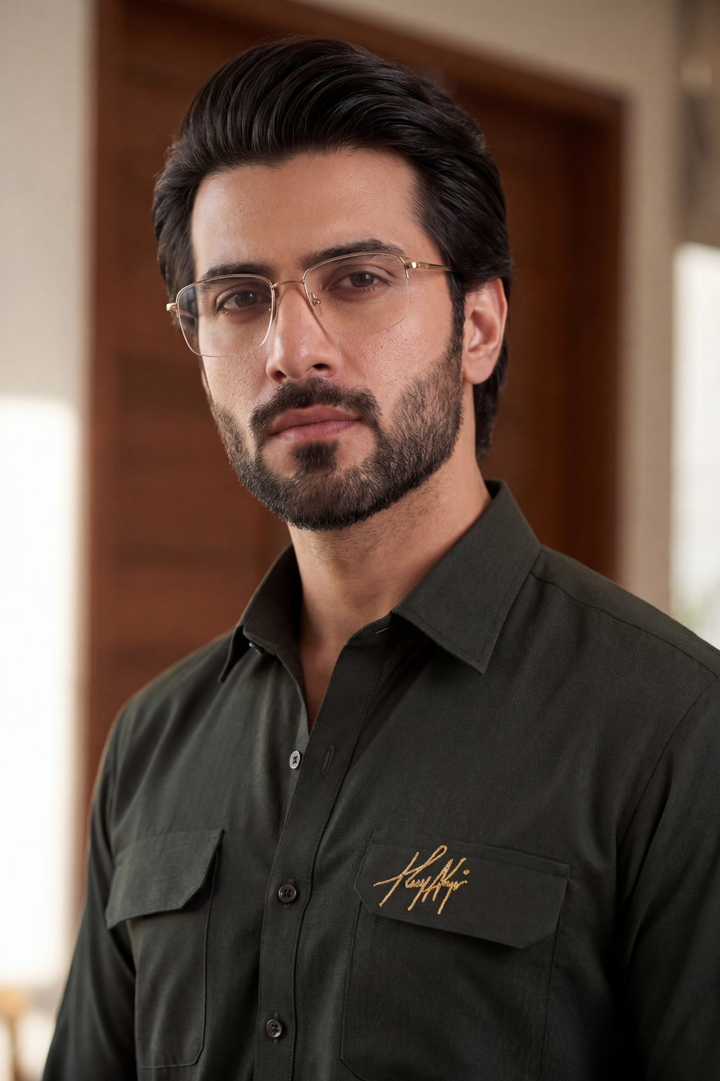 BLACK BOSKI LINEN KURTA FARSHI PAJAMA
