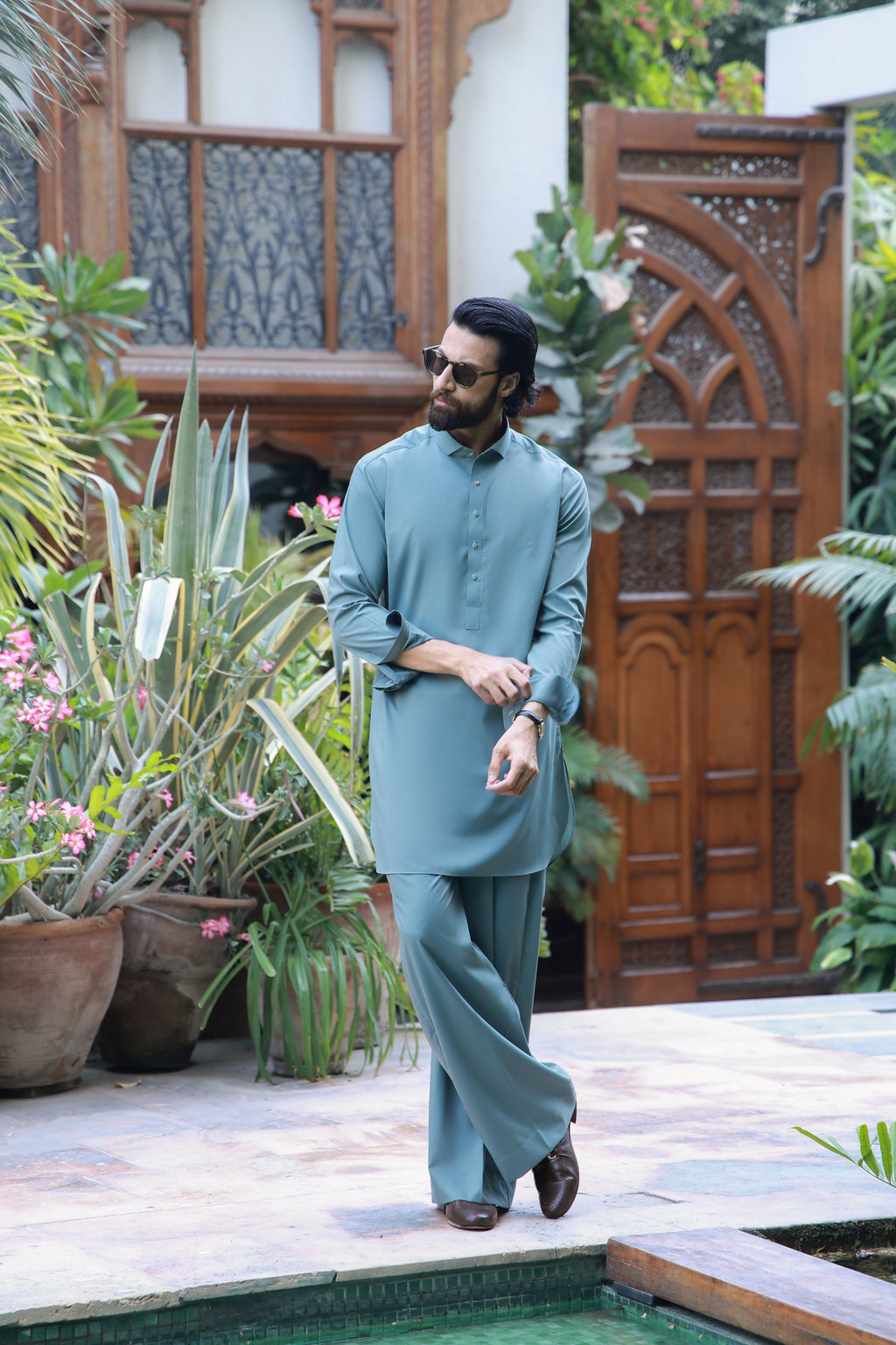 MINT GREEN WASH N WEAR KURTA FARSHI PAJAMA