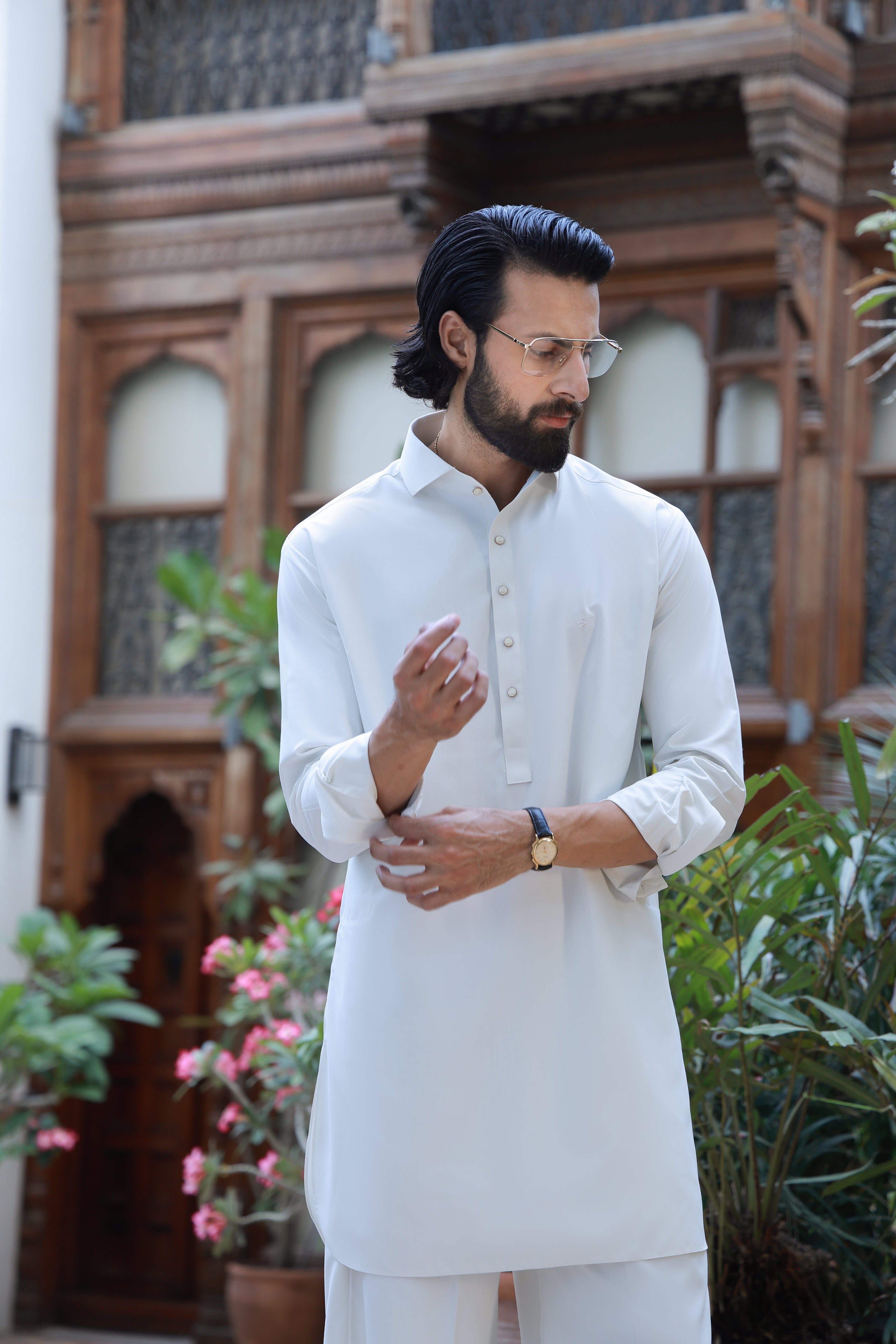 CREAM TOYYOBO KURTA FARSHI PAJAMA