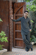 OLIVE GREEN WASH N WEAR KURTA FARSHI PAJAMA