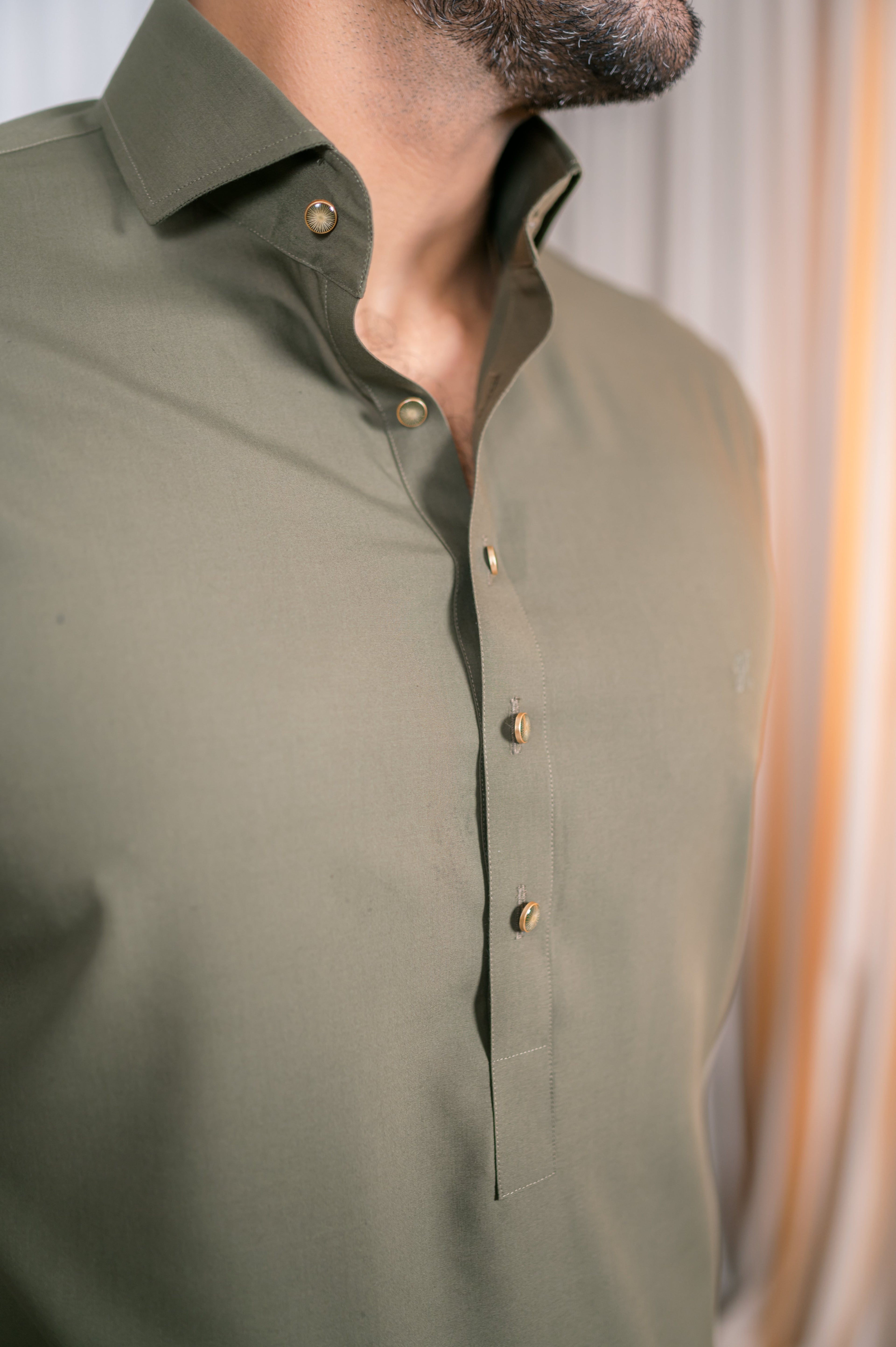 OLIVE MOSS WASH N WEAR KURTA FARSHI PAJAMA