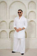 WHITE EGYPTIAN COTTON KURTA FARSHI PAJAMA