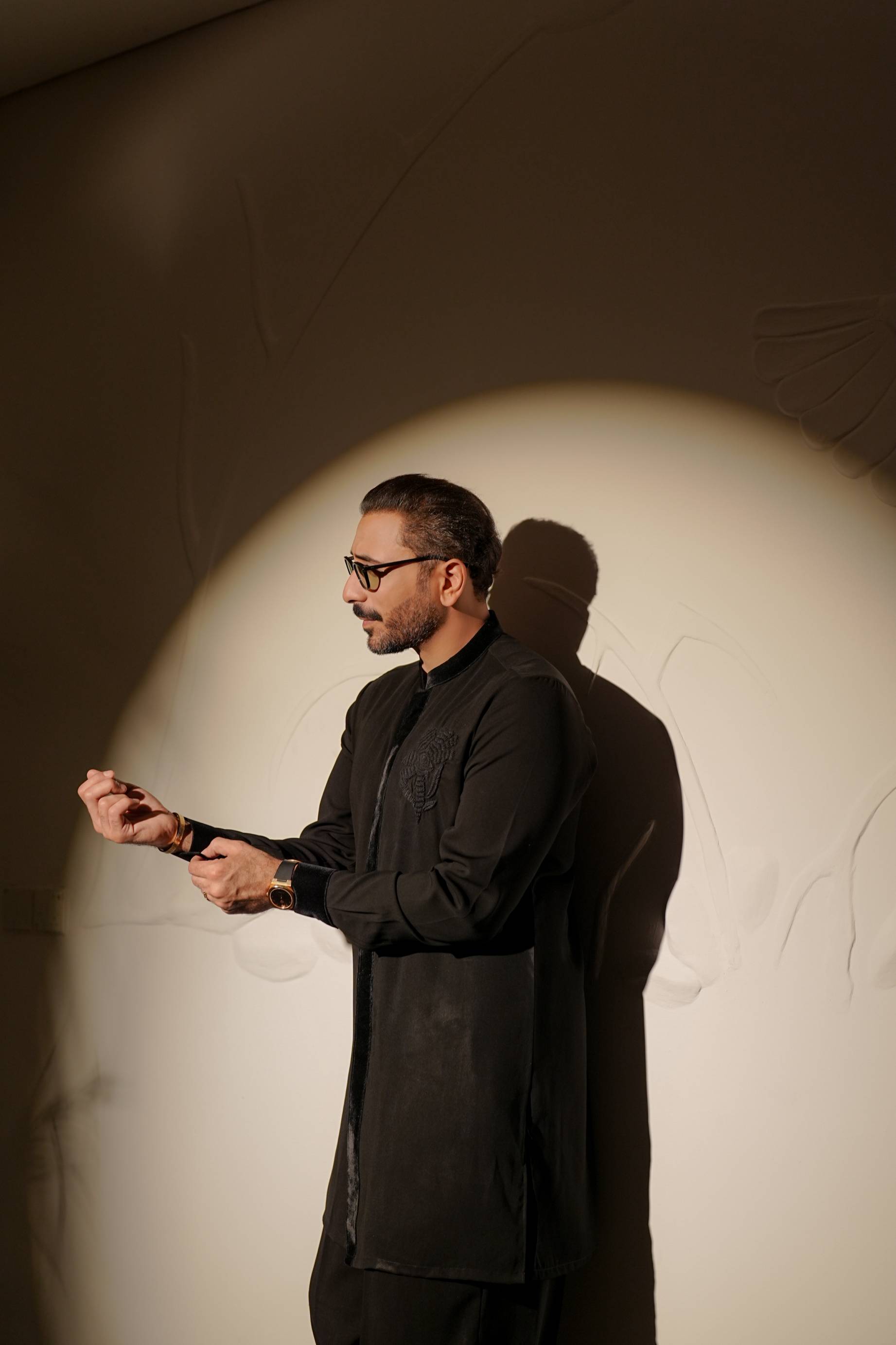 BLACK ARMANI KURTA FARSHI PAJAMA