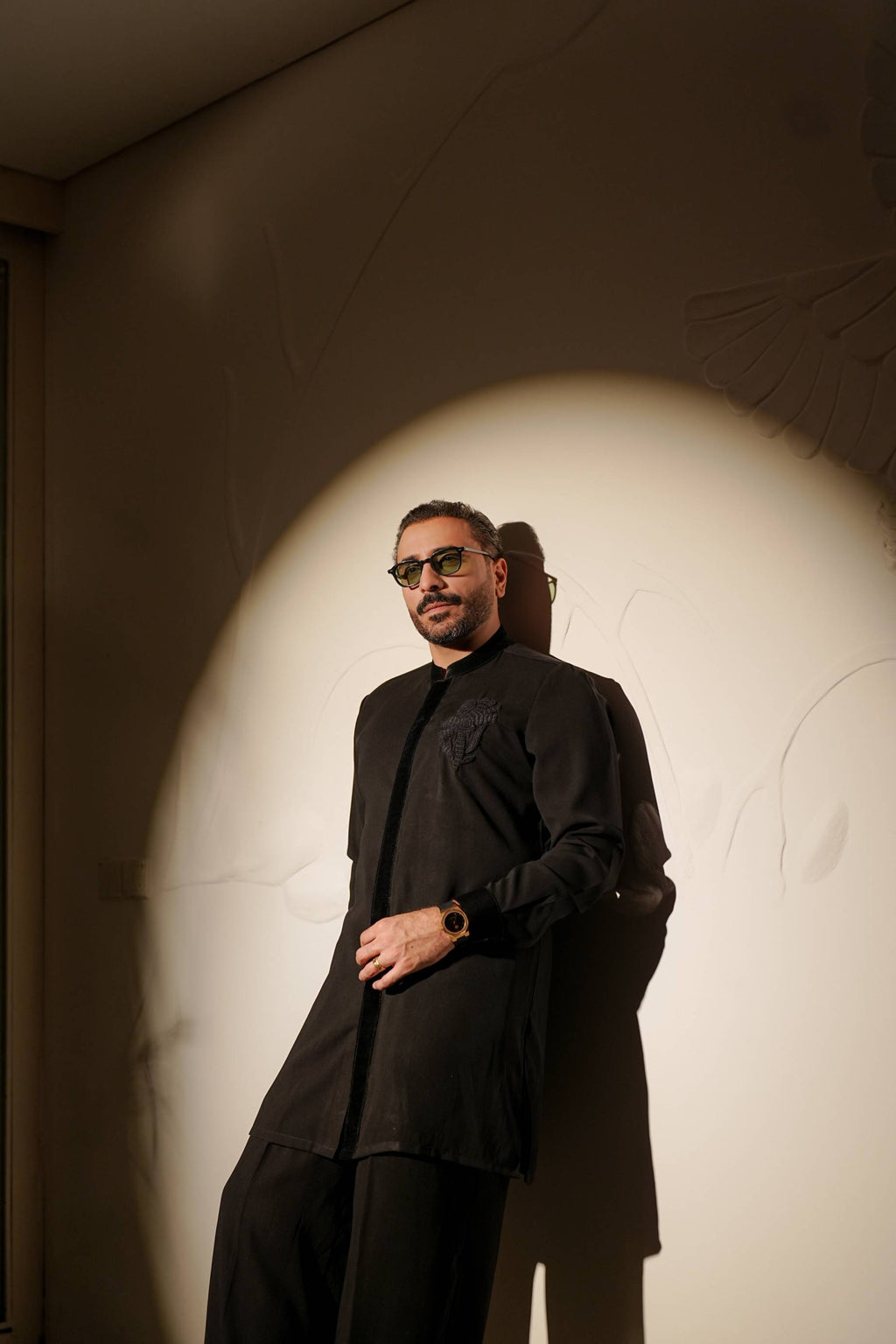 BLACK ARMANI KURTA FARSHI PAJAMA